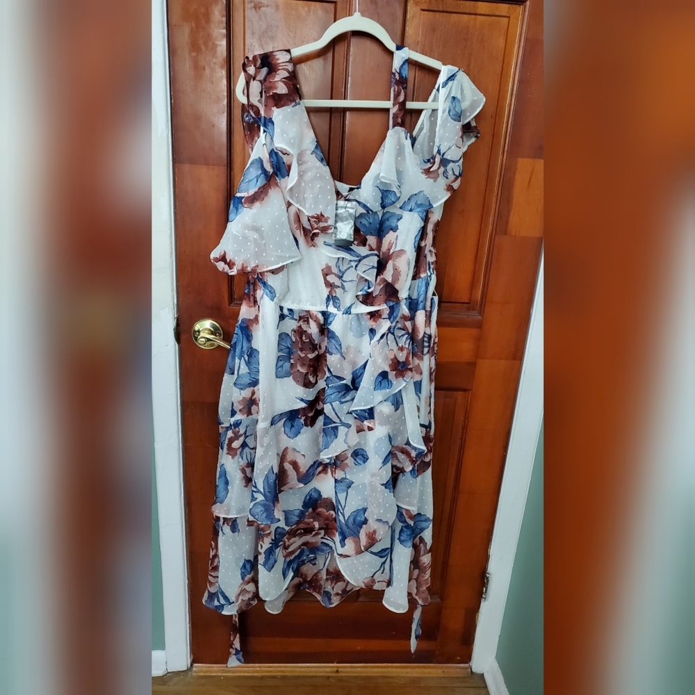 Lane Bryant NWT Size 22 Dress Asymmetrical Ruffle